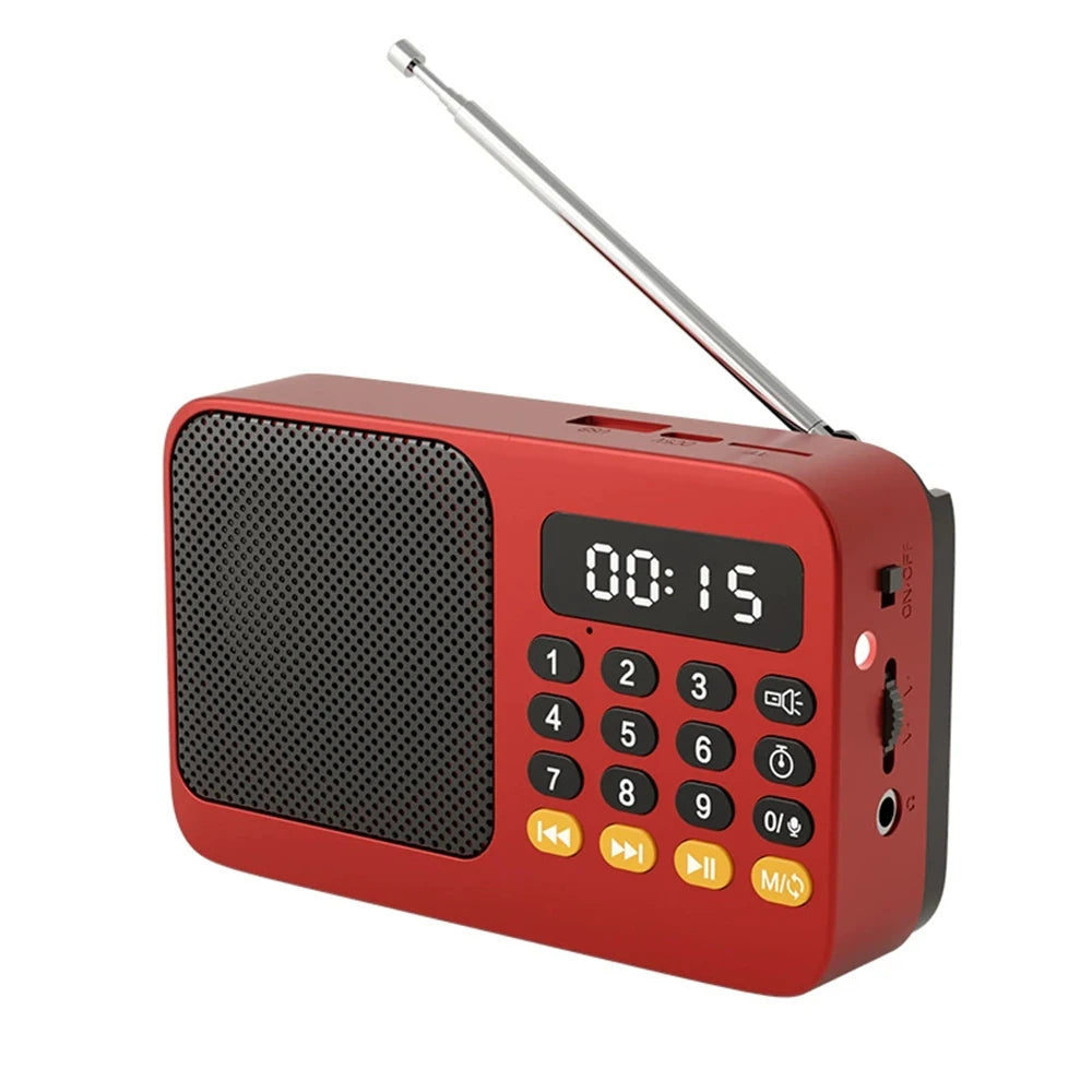 Rádio de Emergência com Bateria de 2000mAh — Rádio Portátil, Power Bank, Carregamento USB/Solar/Manivela, Alimentação por Bateria e Alarme SOS