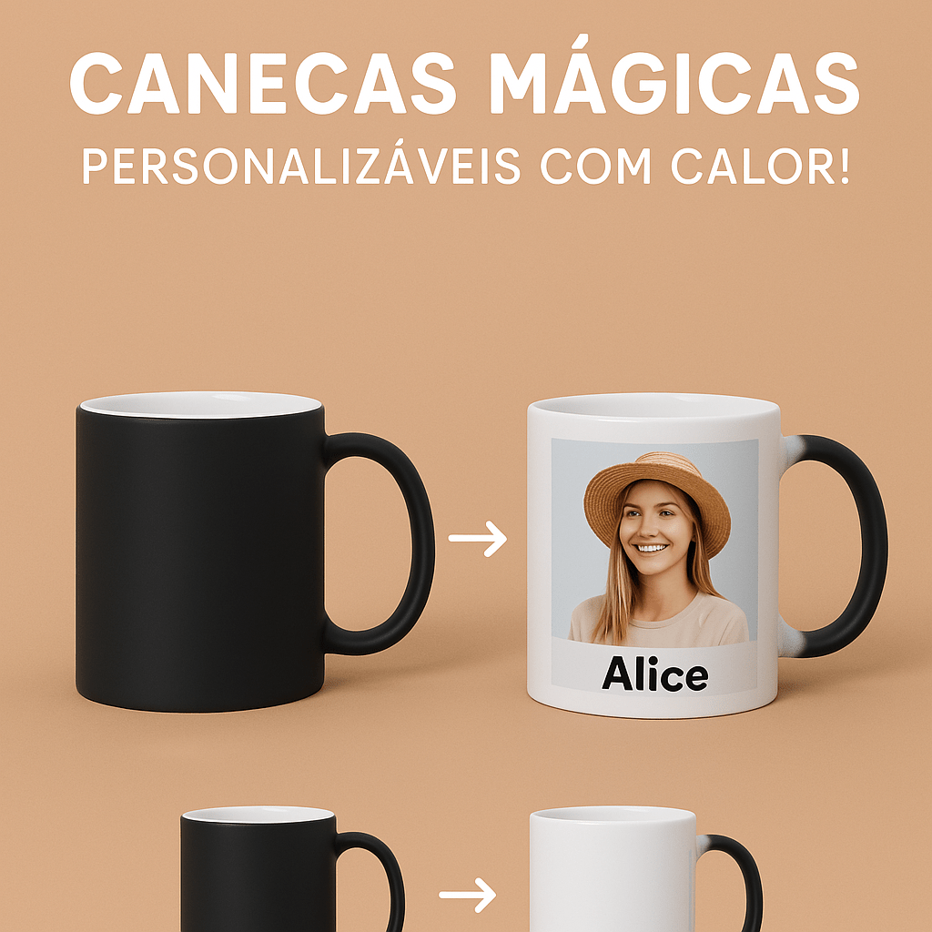 Canecas Mágica Personalizáveis(Opção outras cores por encomenda(3€))